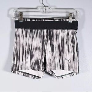 PUMA Womens Sz S ‘WT All Eyes On Me” ShortTight Shorts Black White NWT
